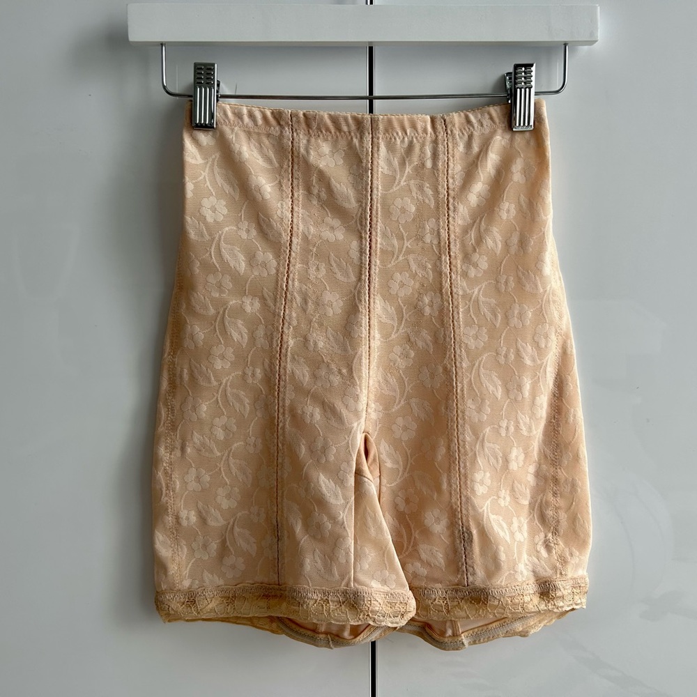 GRENIER Vintage Long Leg Floral Girdle Corset Skin Beige Medium Ref 483